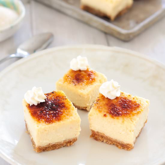 Eggnog Creme Brulee Cheesecake Bars