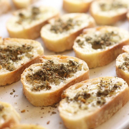 Zaatar Crusted Crostini