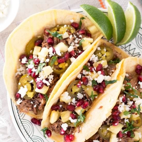 Pomegranate Pulled Pork Tacos