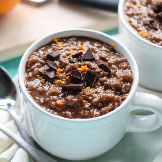 Dark Chocolate Gingerbread Oatmeal