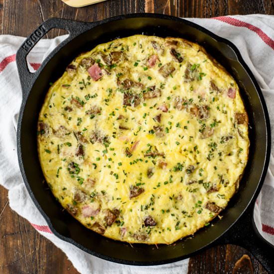 Cheesy Ham Potato Frittata