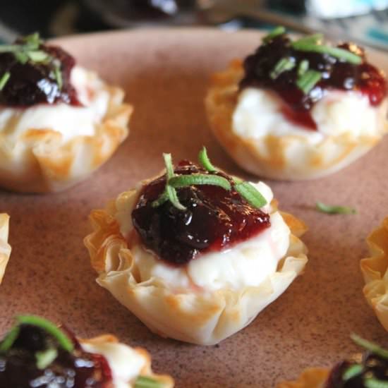 Baked Cheese and Jam Phyllo Cups