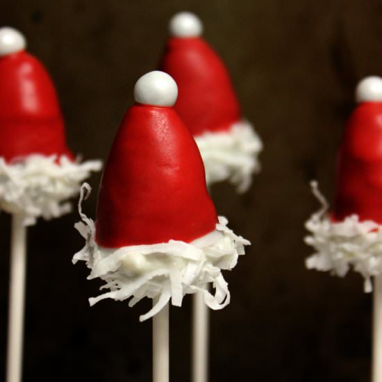 Santa Hat Cake Pops