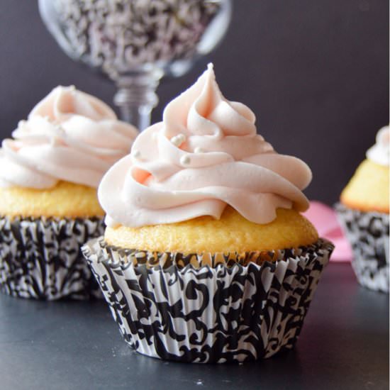 Raspberry Champagne Cupcakes