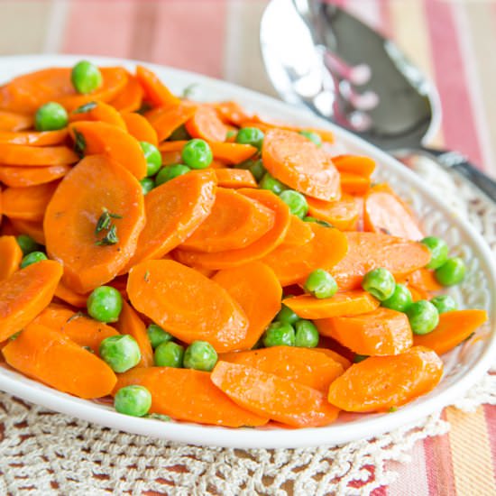 Browned Butter Peas and Carrots