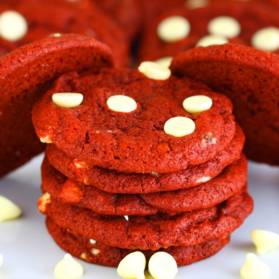 Red Velvet Chocolate Chip Cookies