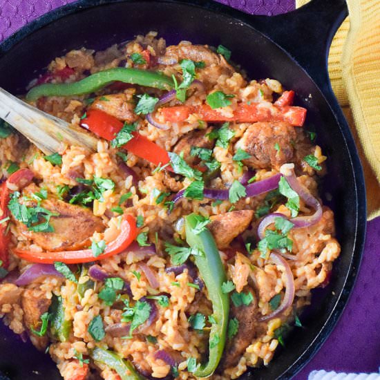 One Pot Chicken Fajita and Rice