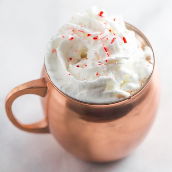 Spiked Peppermint Hot Chocolate