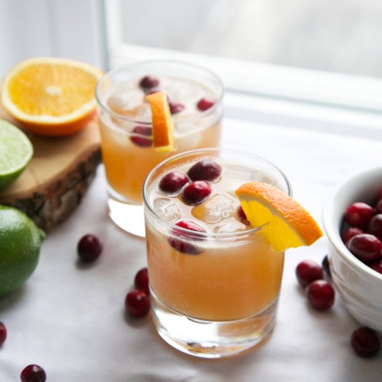 Orange, Cranberry and Kombucha Cocktail