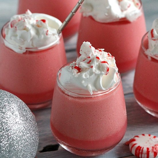 Candy Cane Raspberry Dessert Shots