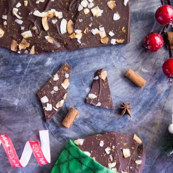 Chocolate Coconut Chai Bark