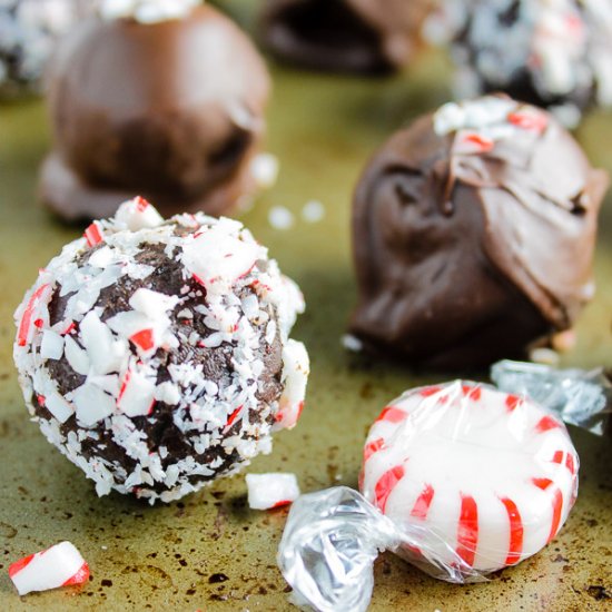 Dark Chocolate Peppermint Truffles