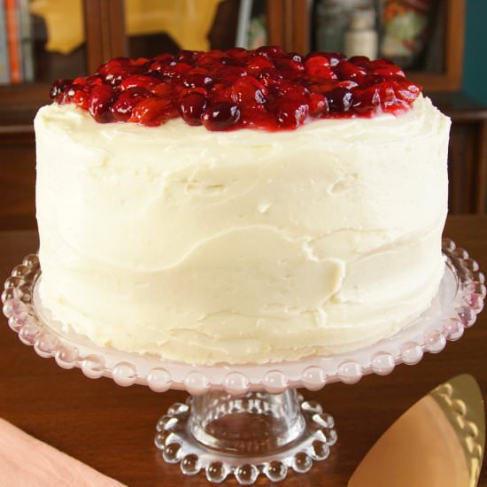 White Cake with Cranberries