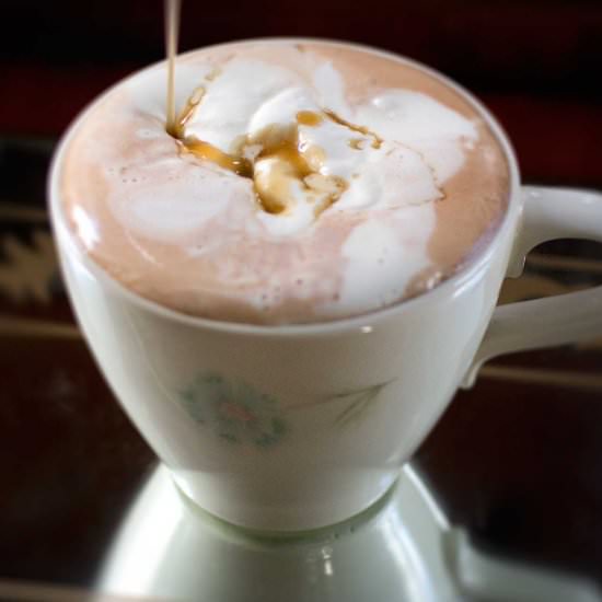 boozy orange caramel hot chocolate