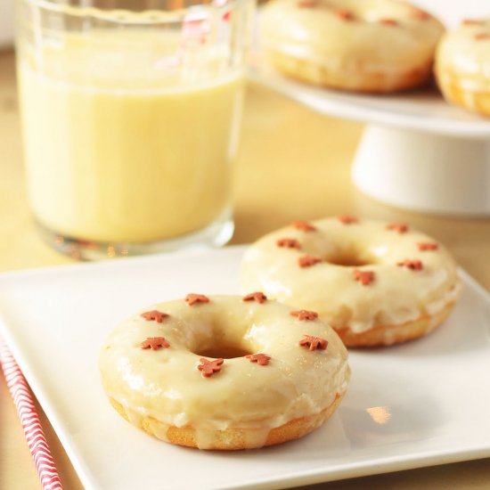 Eggnog doughnuts