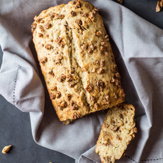 Banana Bread with Candied Walnuts