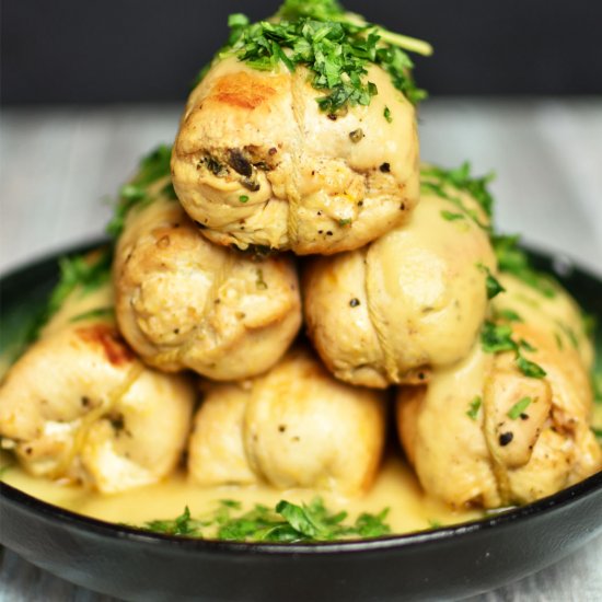 Mushroom stuffed chicken breasts