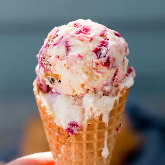 No-Churn Raspberry Pavlova Ice Cream