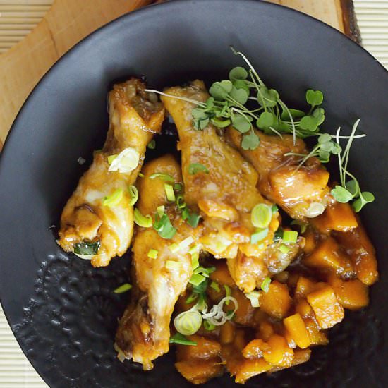 Honey ginger glazed chicken wings