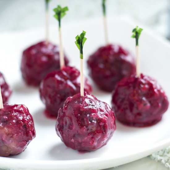 Cranberry-Sage Mini Meatballs