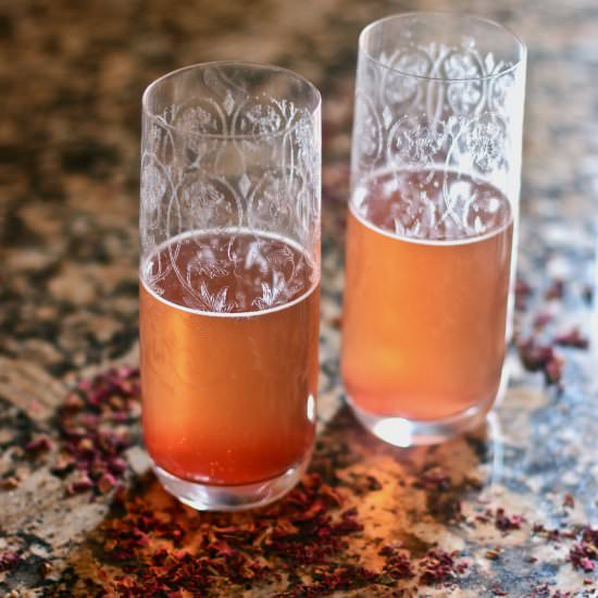 Rose and Ginger Champagne Cocktail