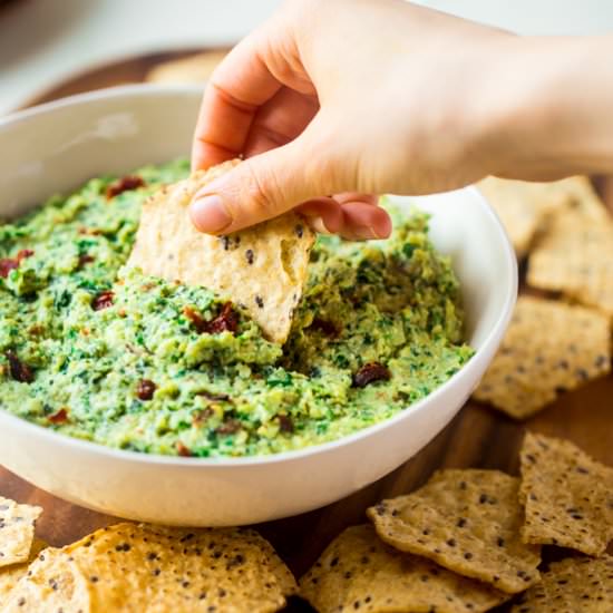 Vegan Kale Pesto & Tomato Hummus