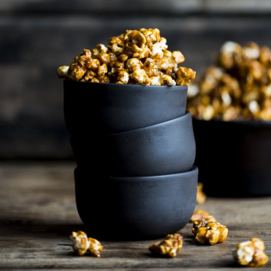 Caramel Popcorn with Coffee Salt