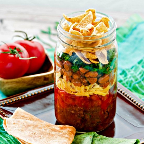 Frito Pie Burrito in a Jar