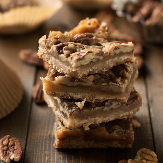 Boozy Pecan Praline Bars