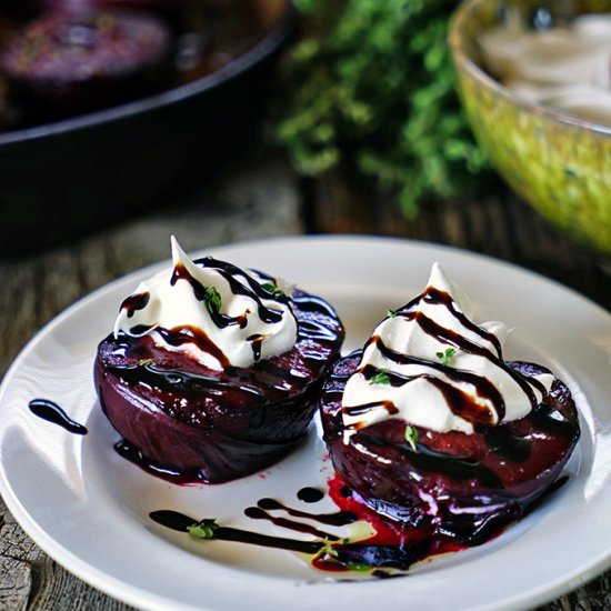 Honey Roasted Pluots with Thyme