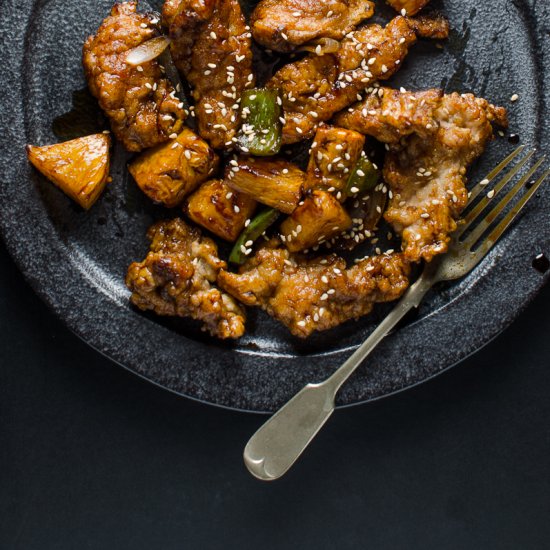 Charred pineapple chicken