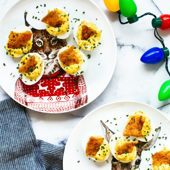 Double Mustard Deviled Eggs