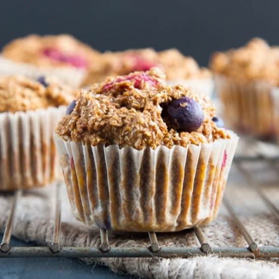 Double Berry Bran Muffins