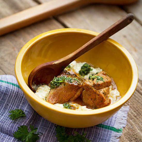 Stewed Pork with Creamed Hominy