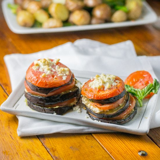 Eggplant with Tomato, Basil & Feta