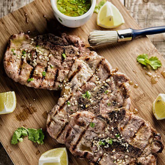 Pork Chops with Lemon & Cilantro