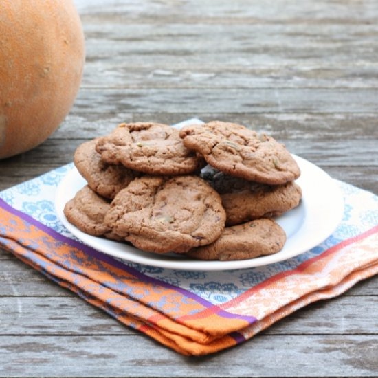 Chocolate Chunk Pumpkin Seed Cookies