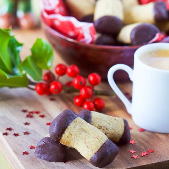 Coffee Biscuits Shaped as Small Logs