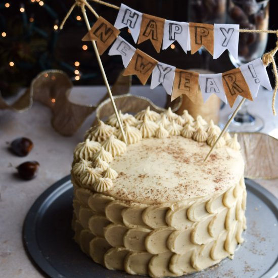 Chestnut Cake + Eggnog Buttercream