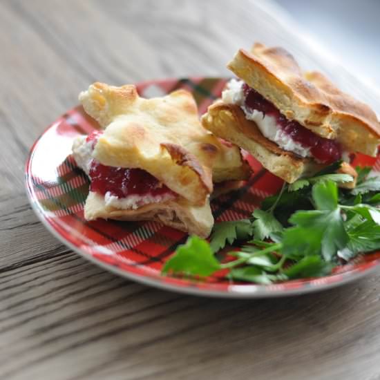 Cranberry, Goat Cheese & Garlic Naan