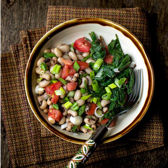 New Year Black Eyed Peas & Greens