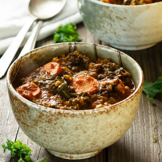 One Pot Kale and Quinoa Soup