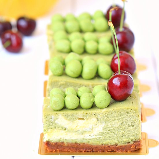 Baked Matcha Swirl Cheesecake