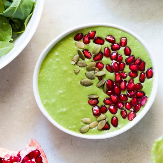 Vegan Spinach Ginger and Smoothie Bowl