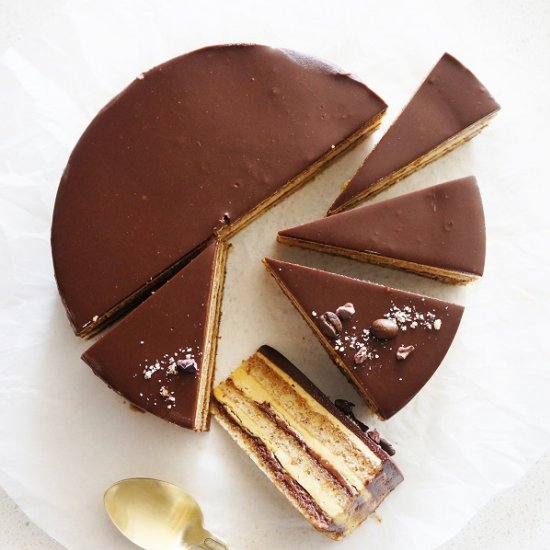 Hazelnut Opera Cake