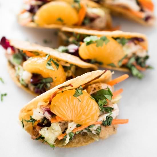 Chinese Chicken Salad Mini Tacos