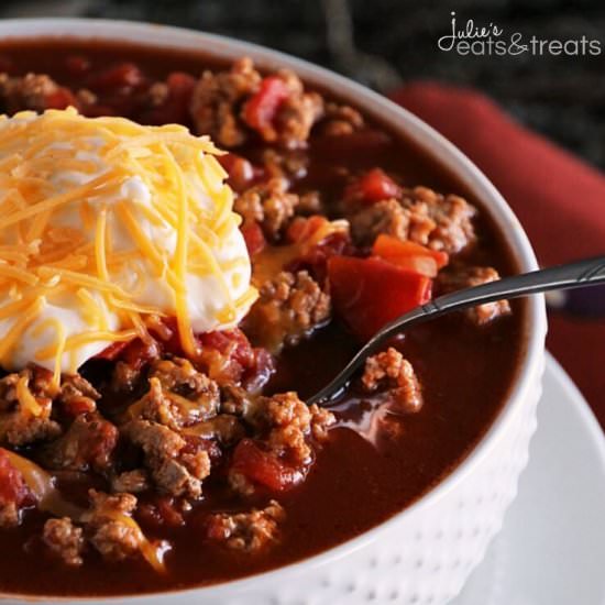 Light Crock Pot Spicy Turkey Chili