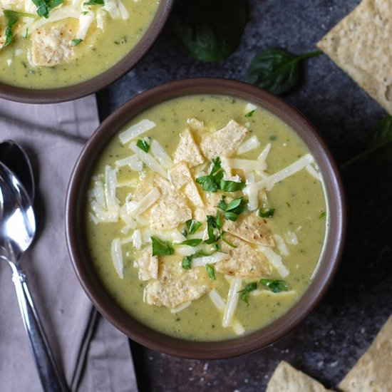 Cheesy Spinach and Artichoke Soup