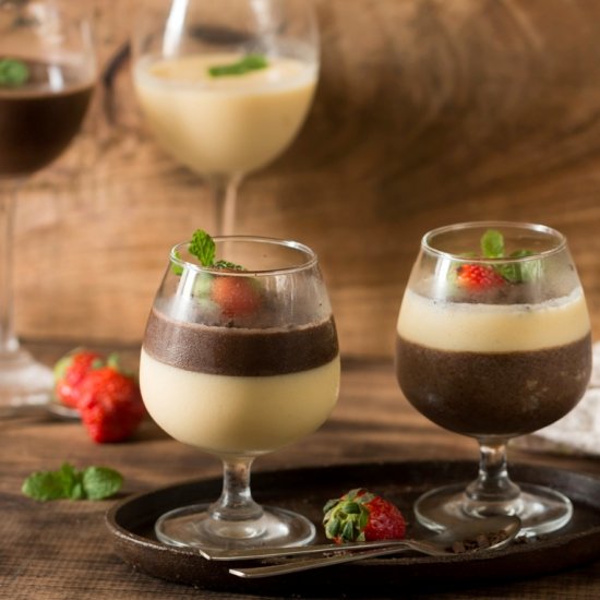 Chocolate and Vanilla Panna Cotta