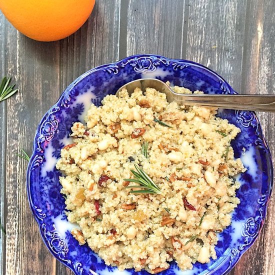 Orange Quinoa w/ Beans & Pecans